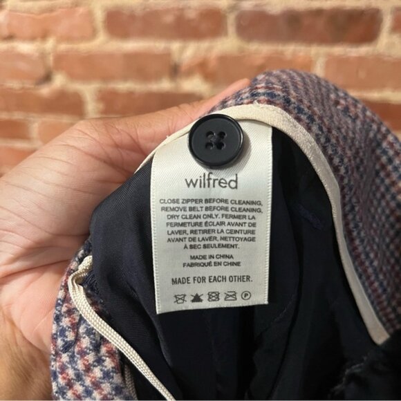 Aritzia Wilfred Wool Cashmere Blend Trousers Houndstooth Size 6 - Picture 4 of 8